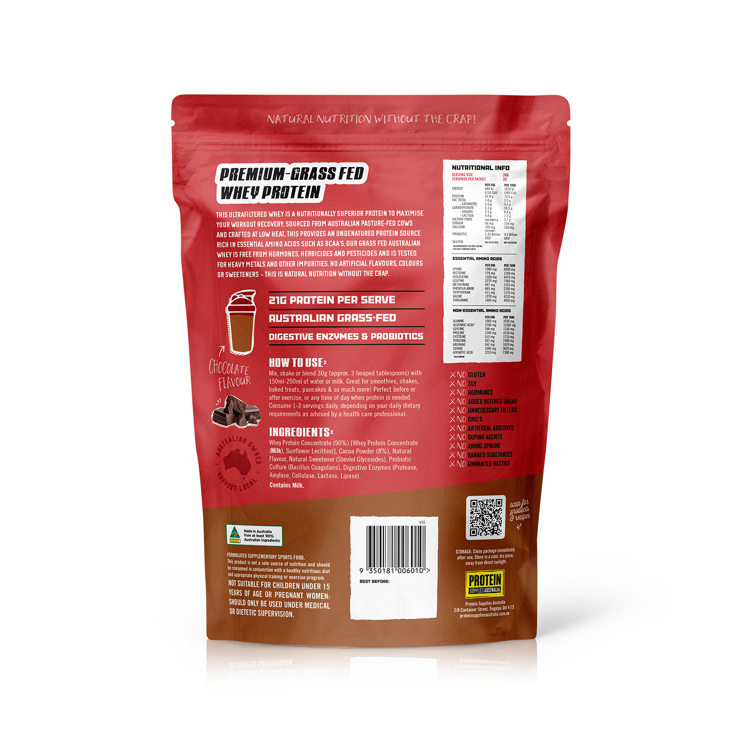 AUSTRALIAN WHEY PROTEIN - CHOCOLATE Protein Supplies Australia