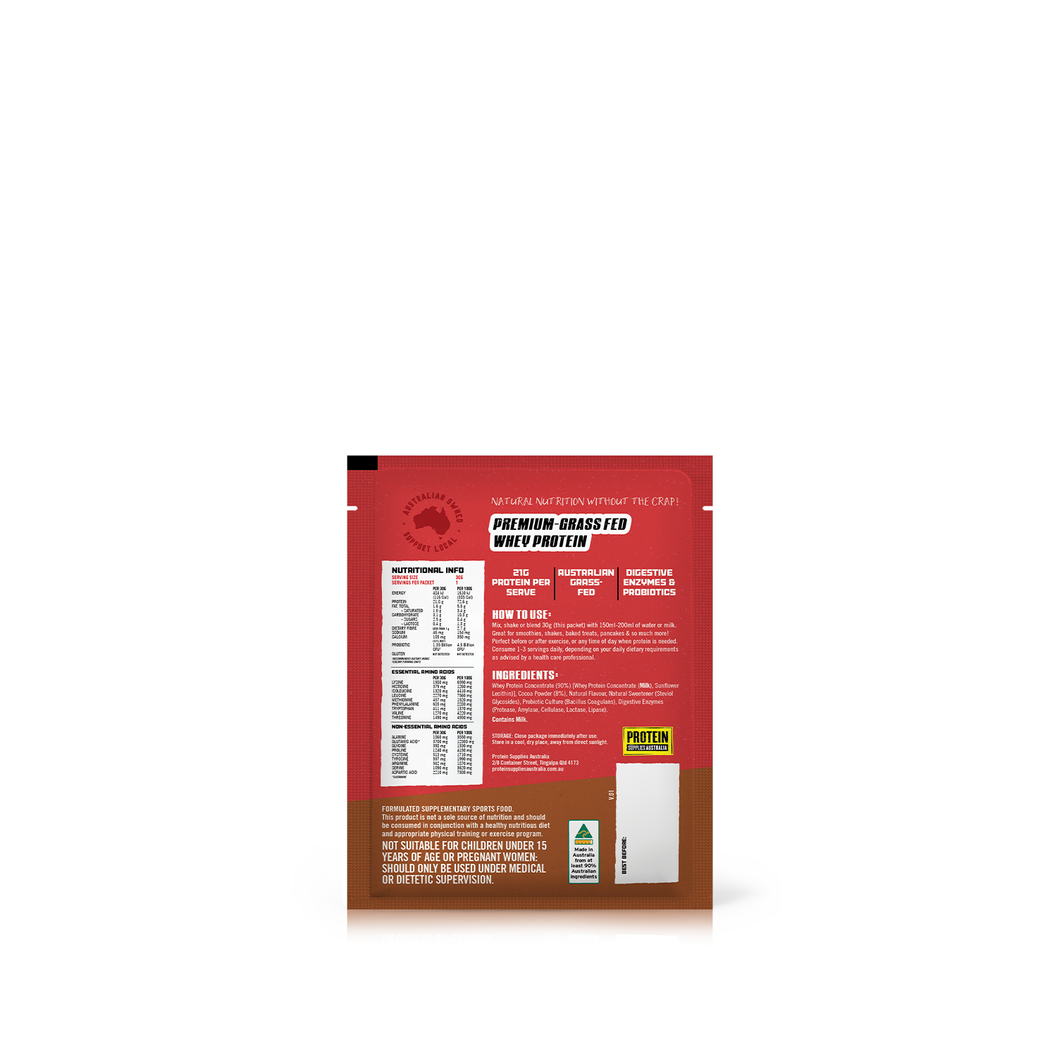 SAMPLE AUSTRALIAN WHEY PROTEIN - CHOCOLATE Protein Supplies Australia