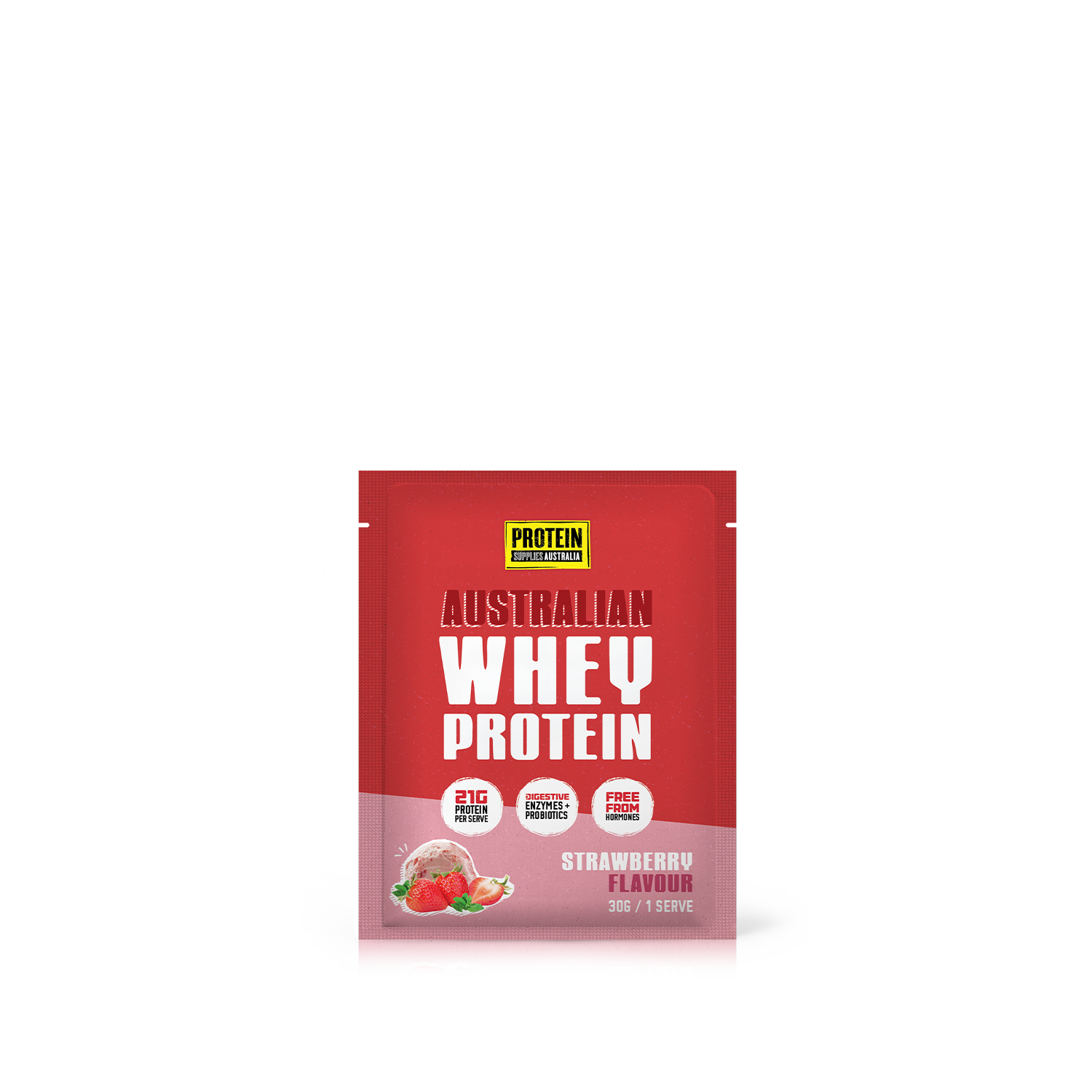 SAMPLE AUSTRALIAN WHEY PROTEIN - STRAWBERRY Protein Supplies Australia
