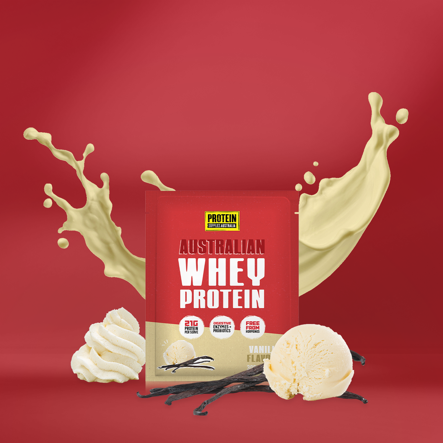 SAMPLE AUSTRALIAN WHEY PROTEIN - VANILLA Protein Supplies Australia