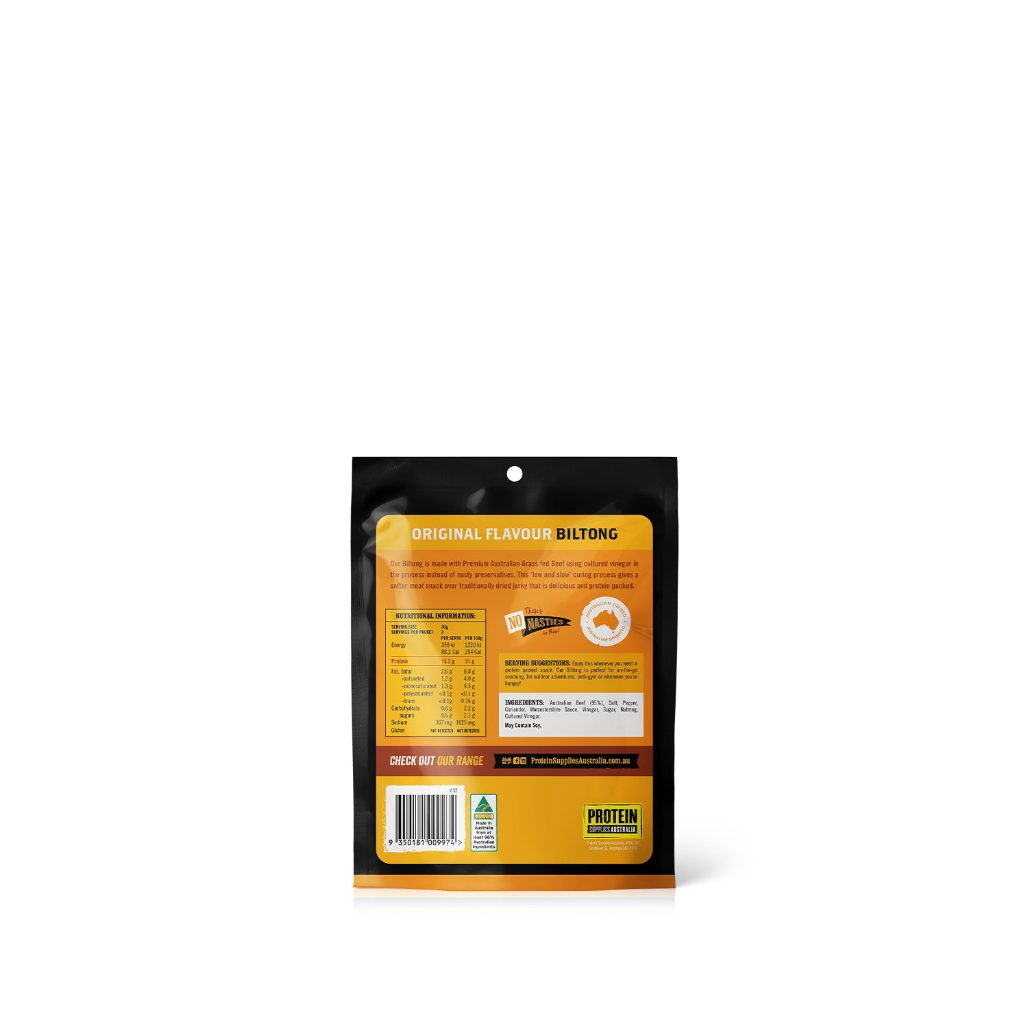 GRASS-FED BILTONG - ORIGINAL Biltong Protein Supplies Australia