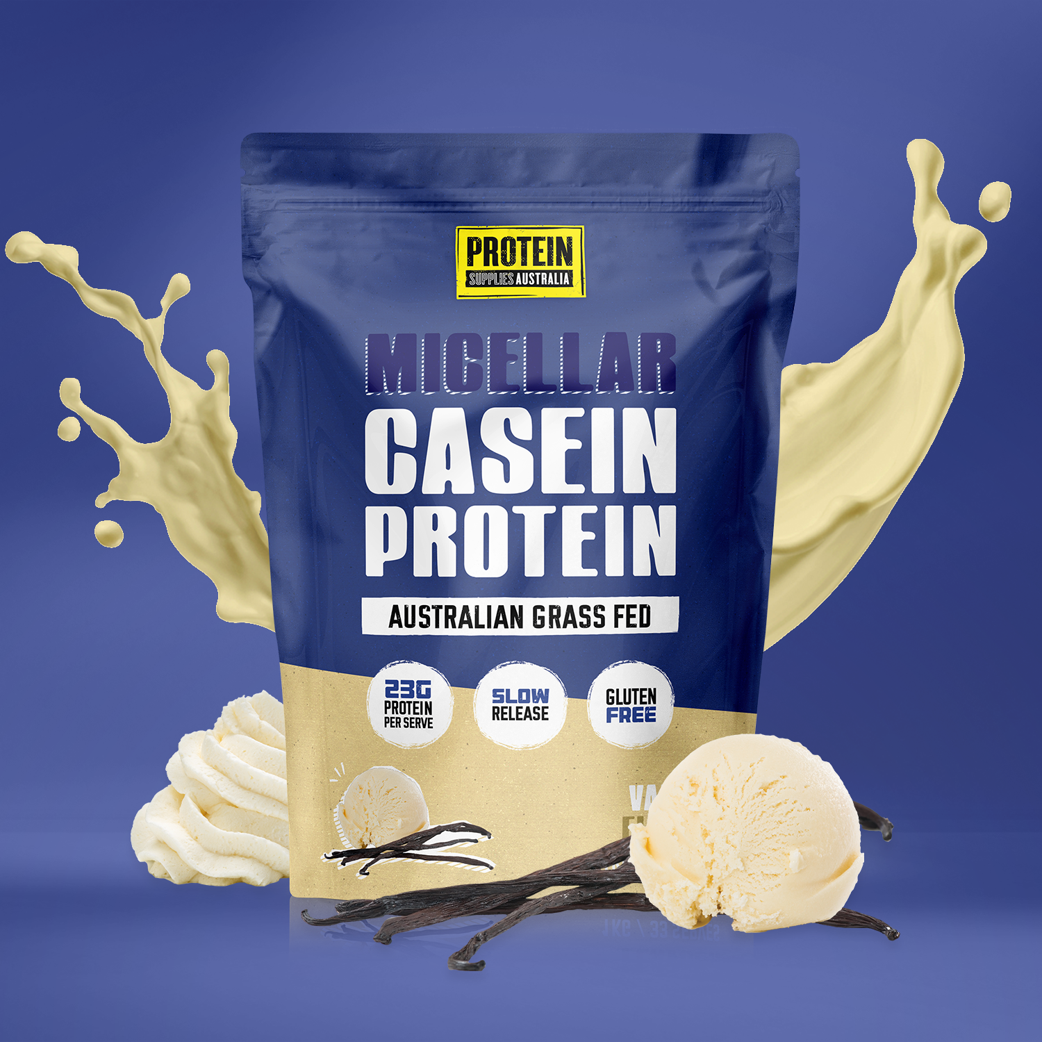 MICELLAR CASEIN PROTEIN - VANILLA Sports & Energy Drinks Protein Supplies Australia