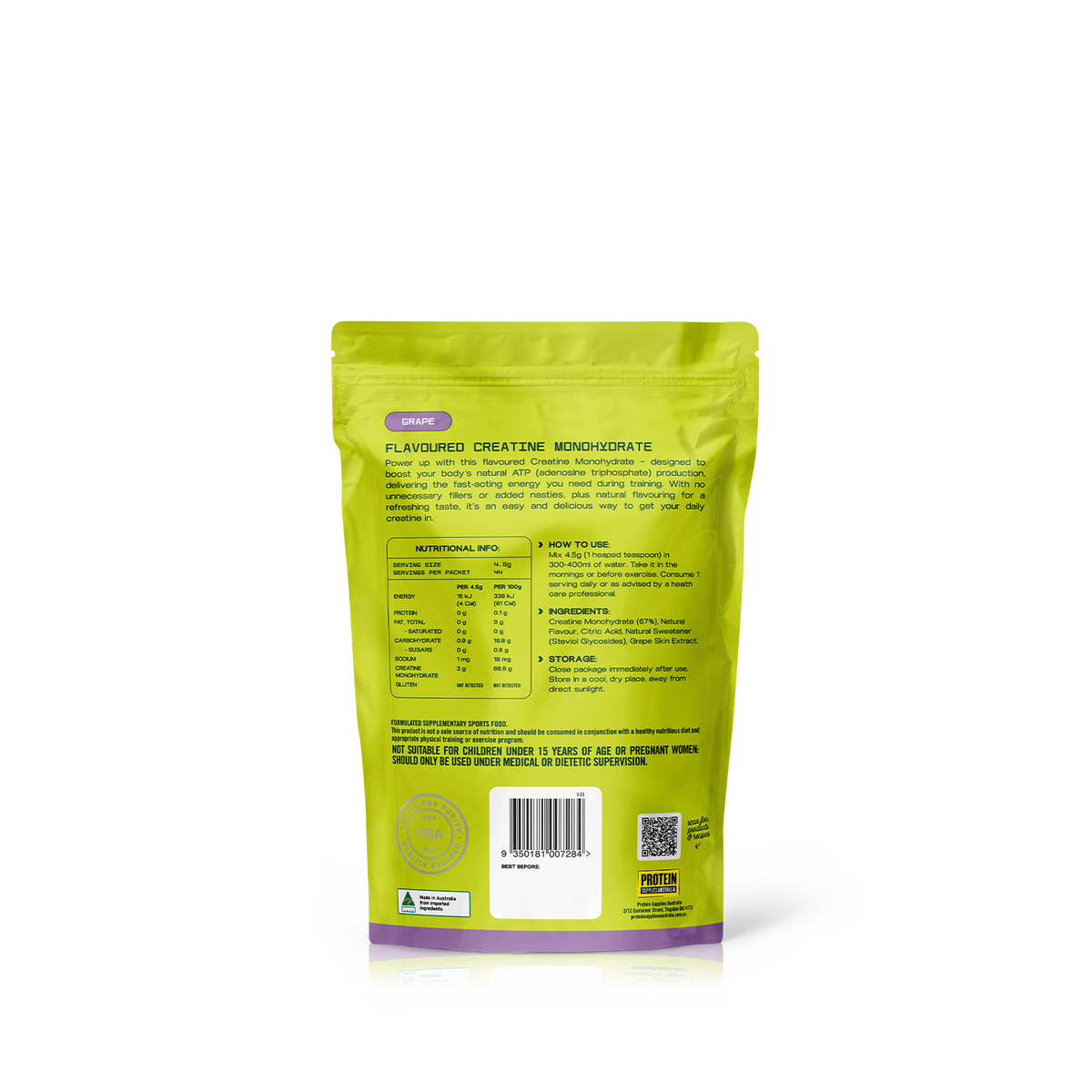CREATINE - GRAPE Sports & Energy Drinks Protein Supplies Australia