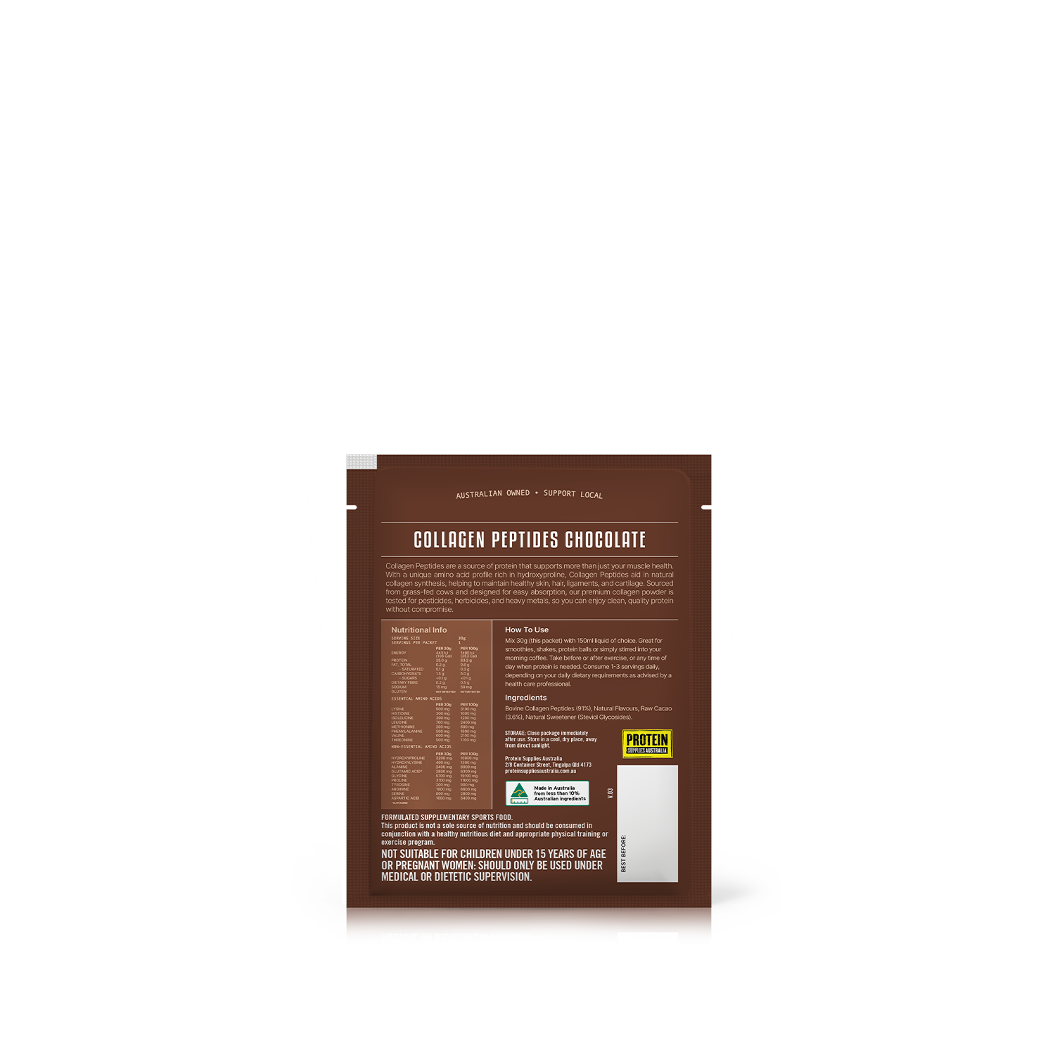SAMPLE COLLAGEN PEPTIDES - CHOCOLATE Protein Protein Supplies Australia