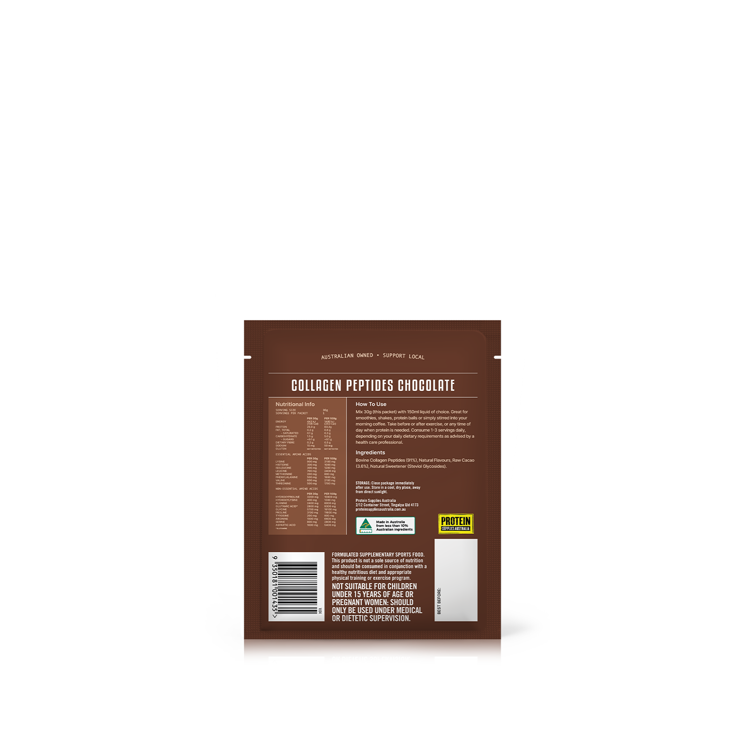 SAMPLE COLLAGEN PEPTIDES - CHOCOLATE Protein Protein Supplies Australia
