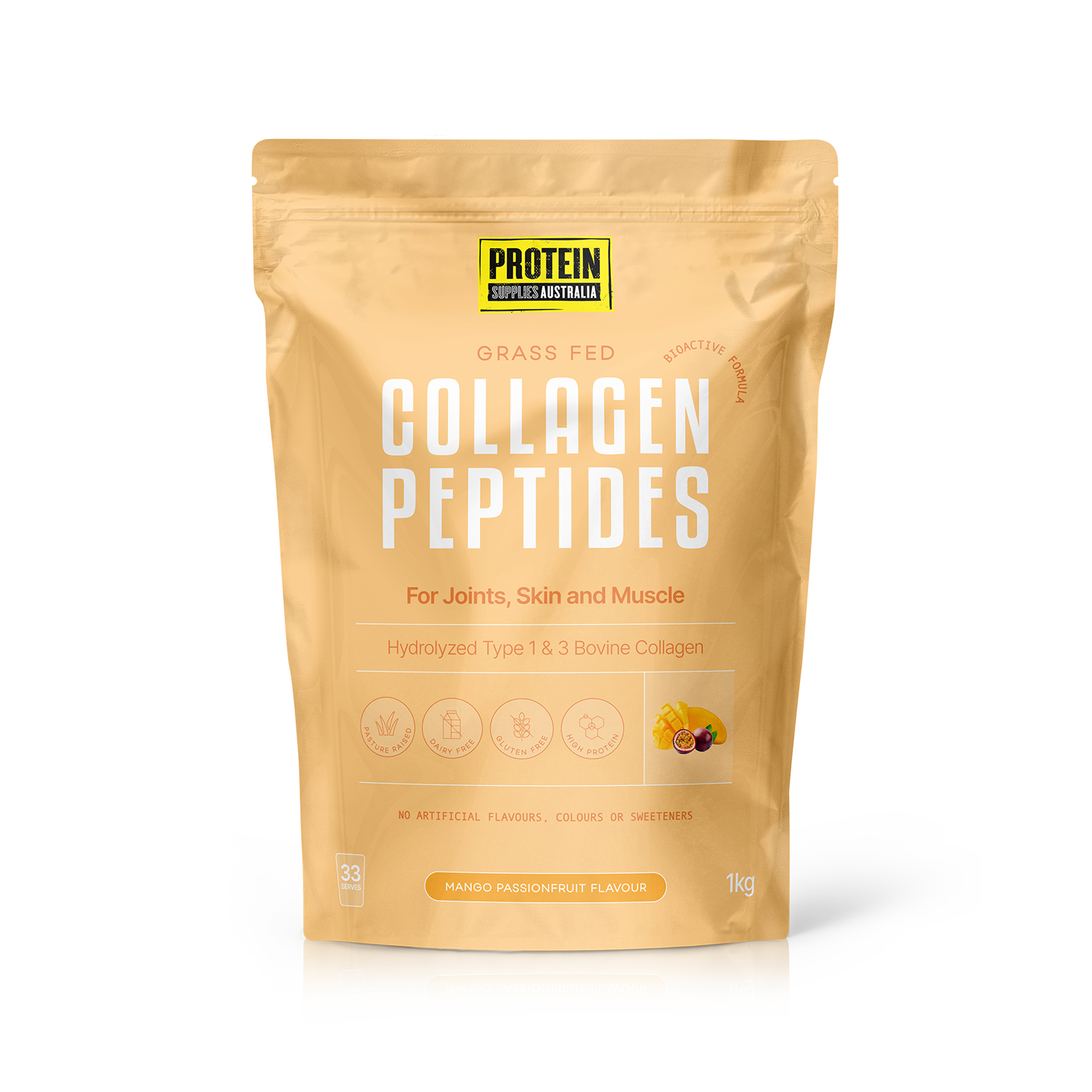 COLLAGEN PEPTIDES - MANGO PASSIONFRUIT Protein Protein Supplies Australia 1KG