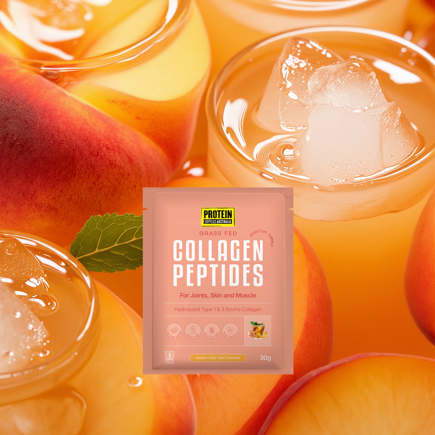 SAMPLE COLLAGEN PEPTIDES - PEACH ICED TEA collagen Protein Supplies Australia