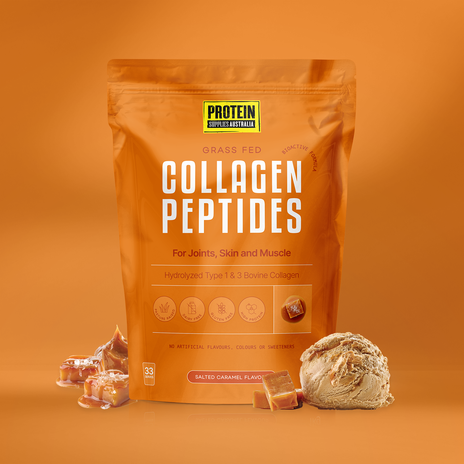 COLLAGEN PEPTIDES - SALTED CARAMEL Sports & Energy Drinks Protein Supplies Australia