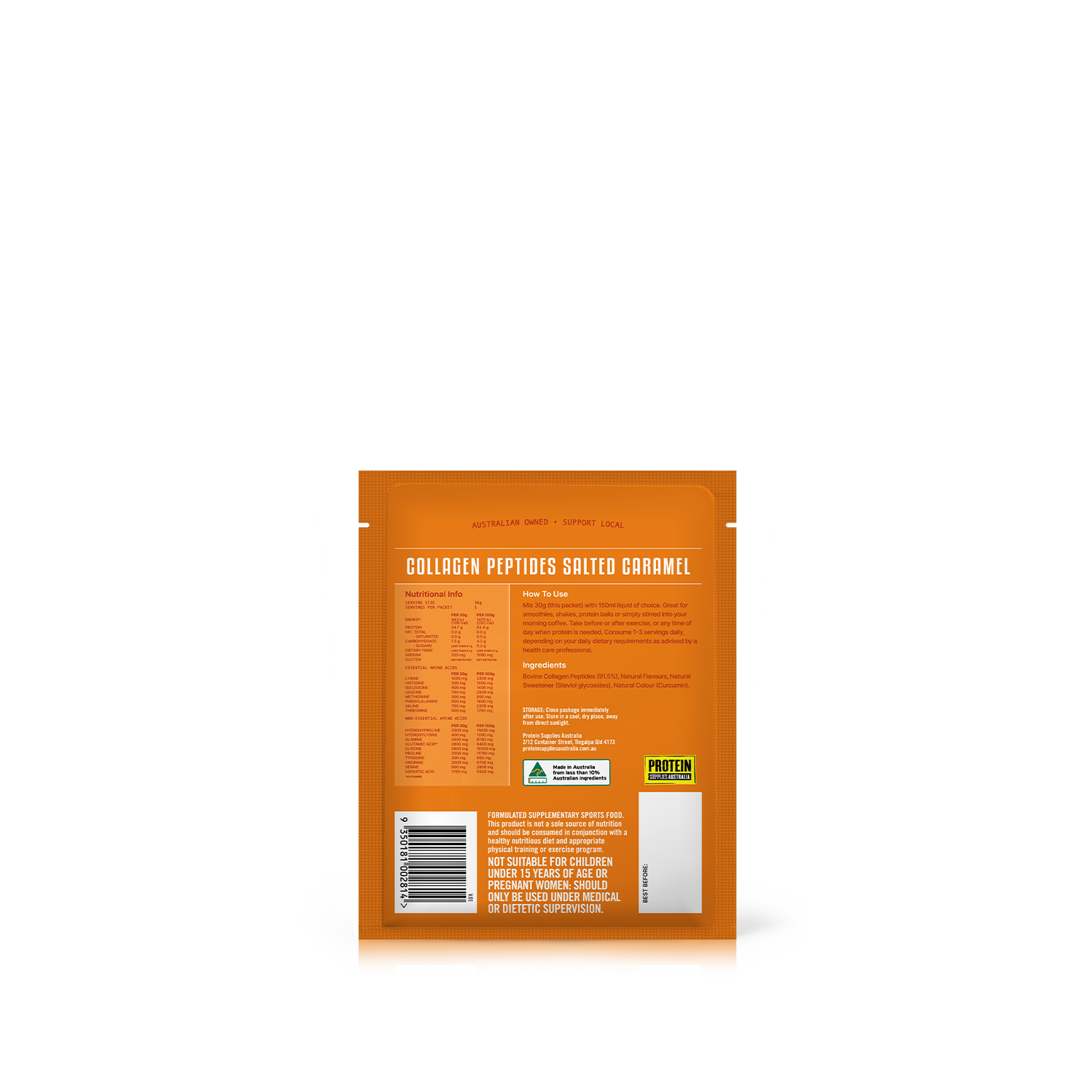 SAMPLE COLLAGEN PEPTIDES - SALTED CARAMEL Sports & Energy Drinks Protein Supplies Australia