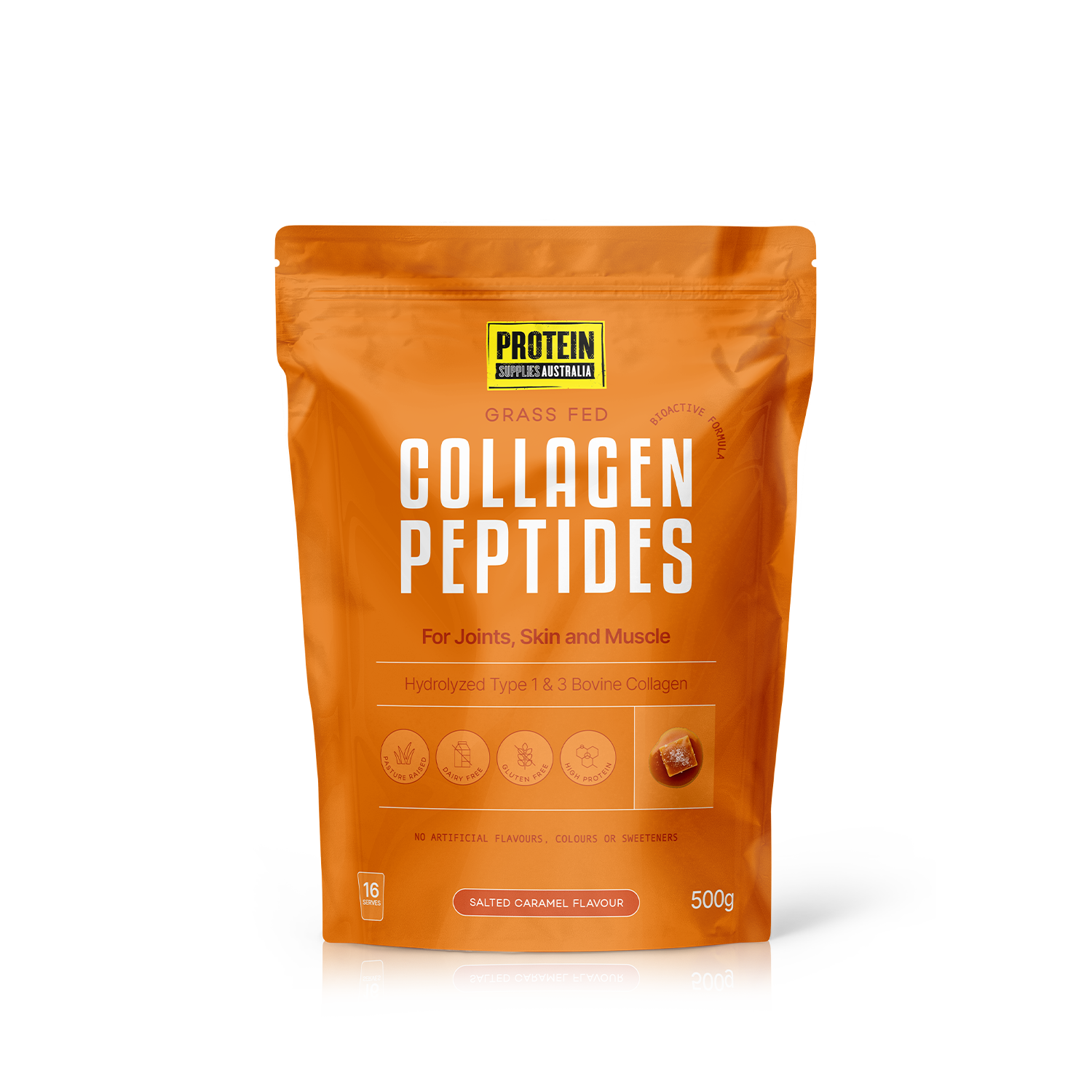COLLAGEN PEPTIDES - SALTED CARAMEL Sports & Energy Drinks Protein Supplies Australia 500G