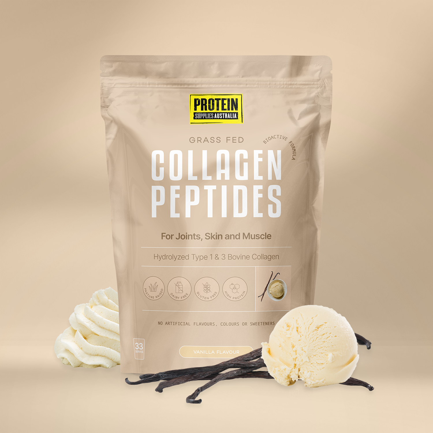 COLLAGEN PEPTIDES - VANILLA Sports & Energy Drinks Protein Supplies Australia
