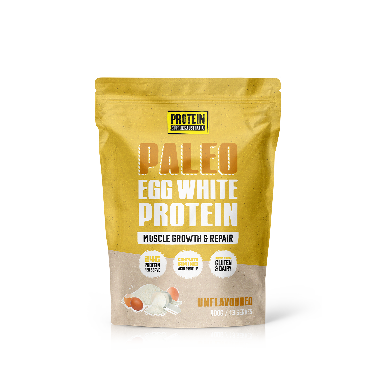 EGG WHITE PROTEIN - UNFLAVOURED Protein Protein Supplies Australia 400G