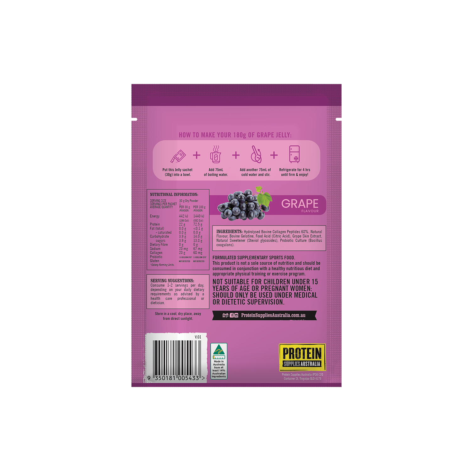 PROTEIN JELLY - GRAPE Protein Protein Supplies Australia