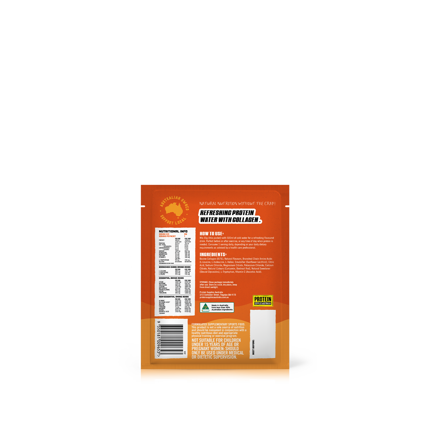 SAMPLE COLLAGEN PROTEIN WATER - TROPICAL Protein Protein Supplies Australia