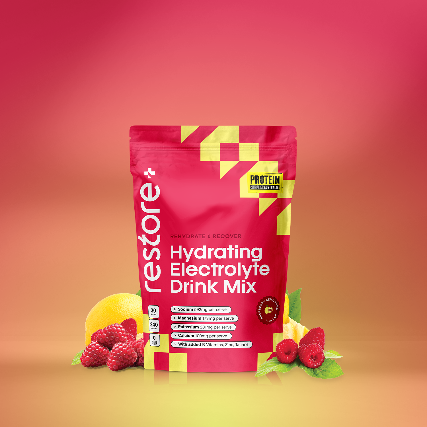 RESTORE HYDRATION - RASPBERRY LEMONADE Sports & Energy Drinks Protein Supplies Australia