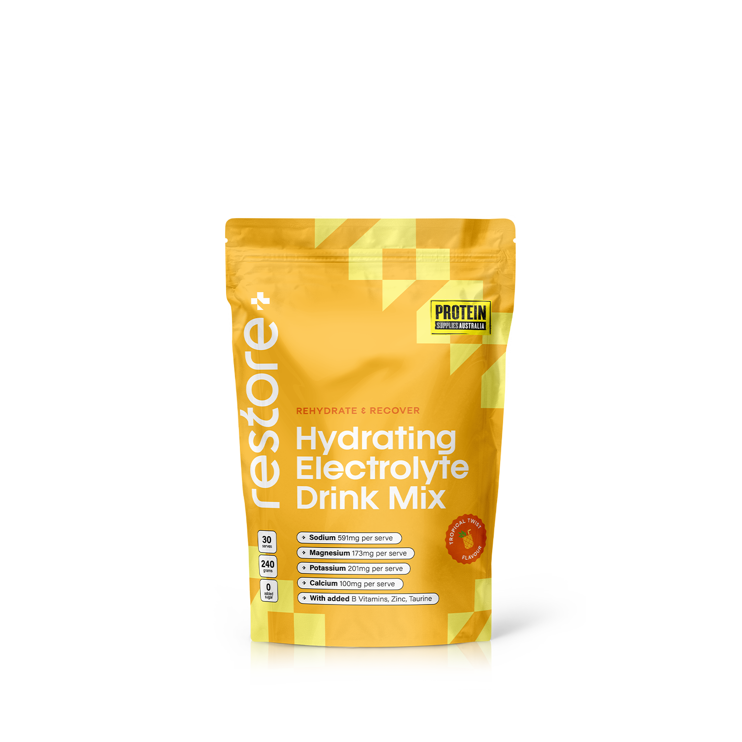 RESTORE HYDRATION - TROPICAL TWIST Sports & Energy Drinks Protein Supplies Australia 240g
