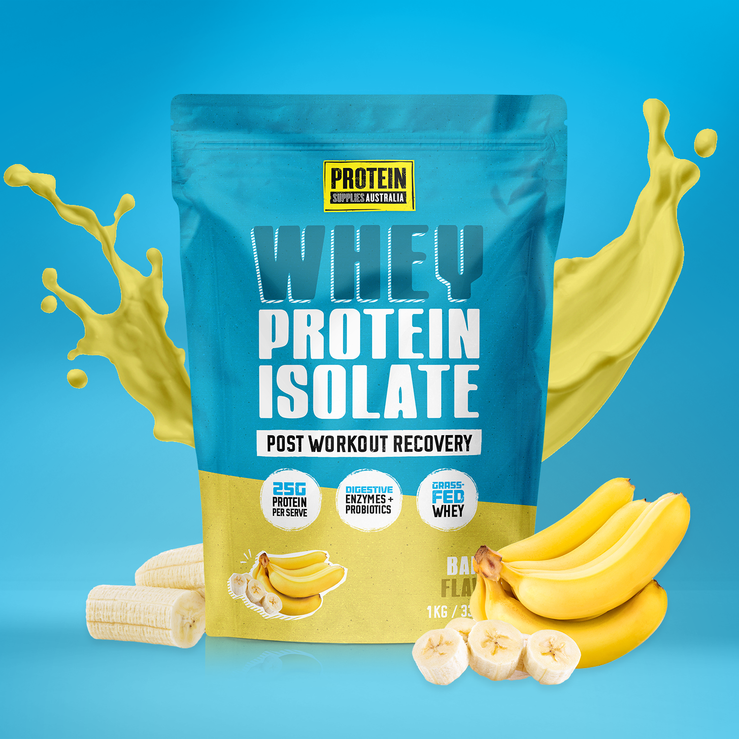 WHEY ISOLATE (WPI) - BANANA Protein Protein Supplies Australia