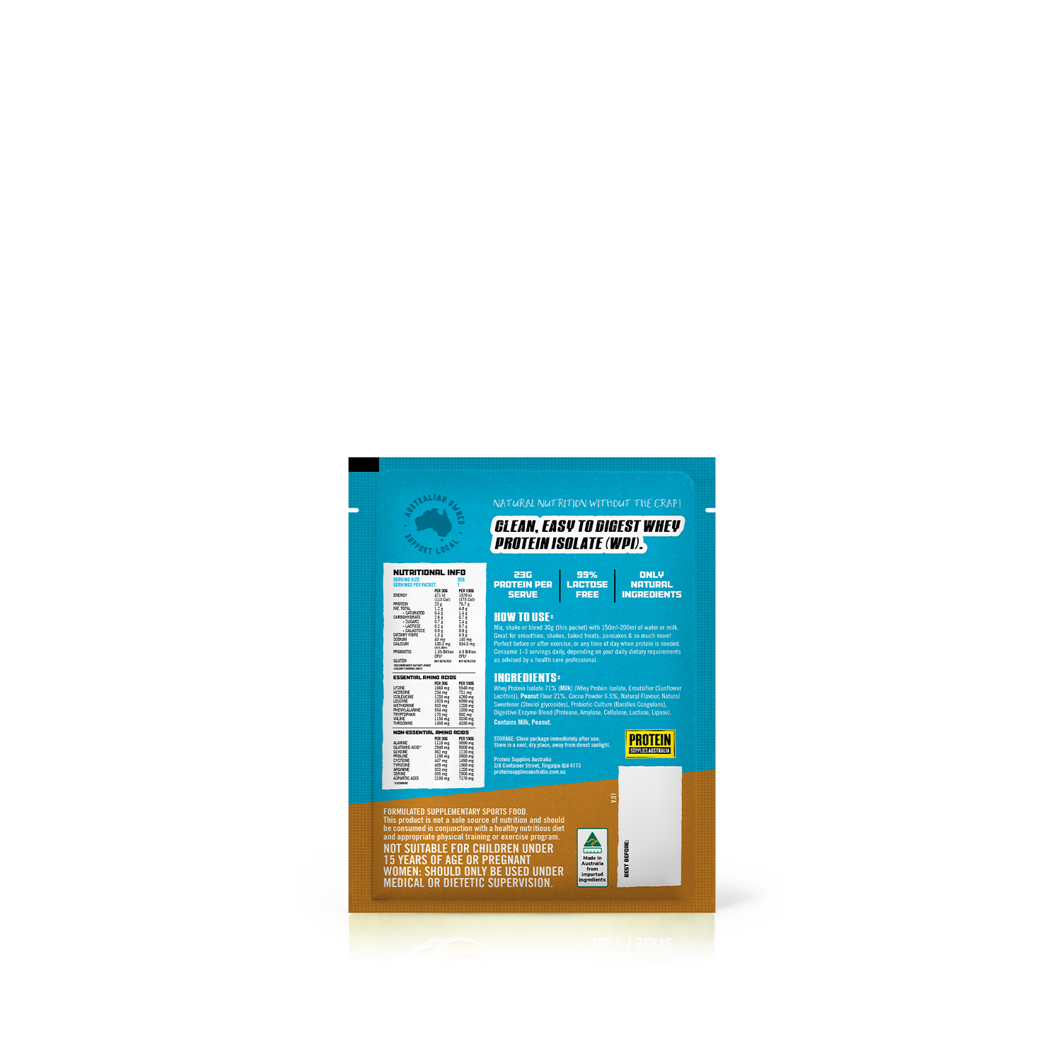SAMPLE WHEY ISOLATE (WPI) - CHOC PEANUT BUTTER Protein Protein Supplies Australia