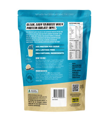 WHEY ISOLATE (WPI) - VANILLA Sports & Energy Drinks Protein Supplies Australia