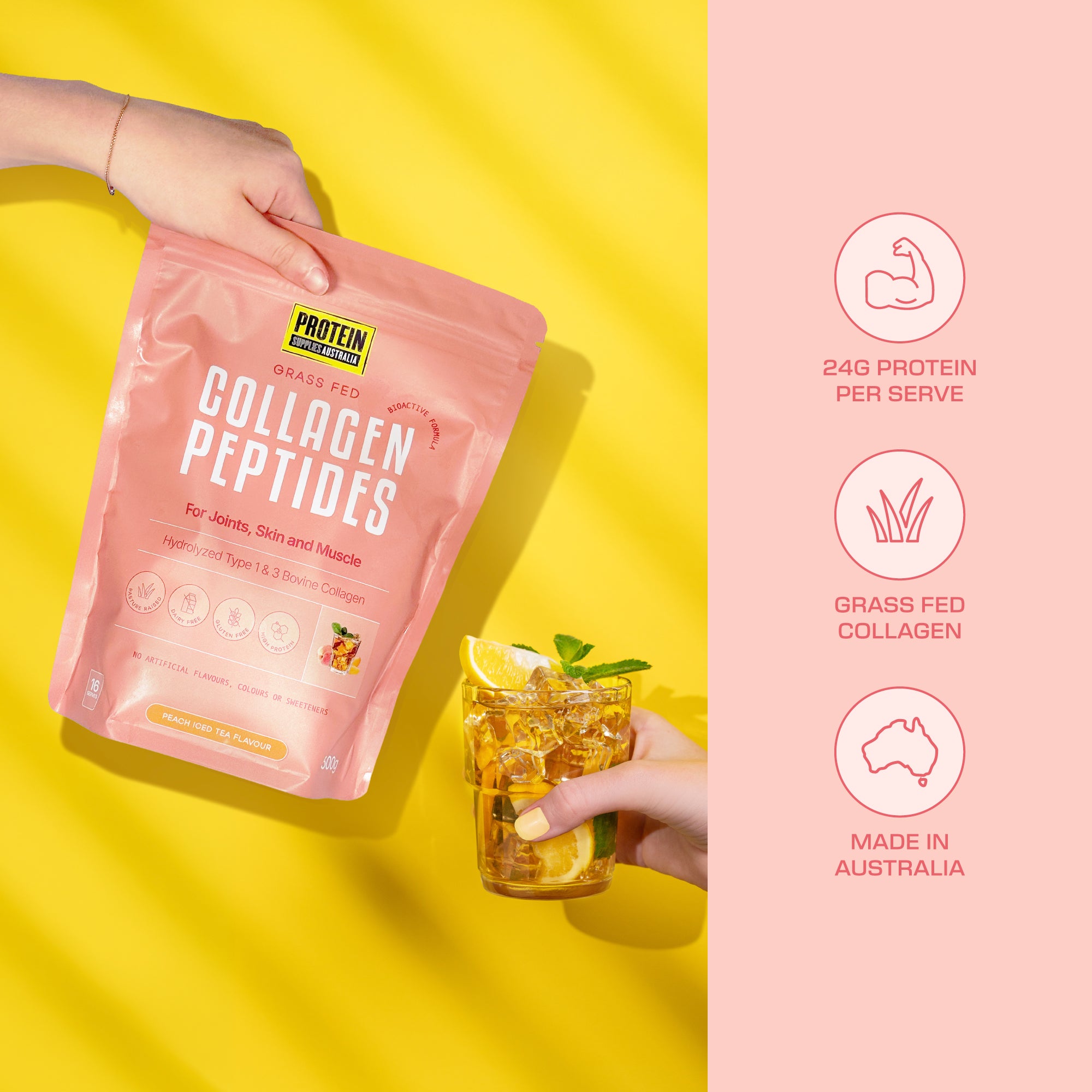 SAMPLE COLLAGEN PEPTIDES - PEACH ICED TEA collagen Protein Supplies Australia