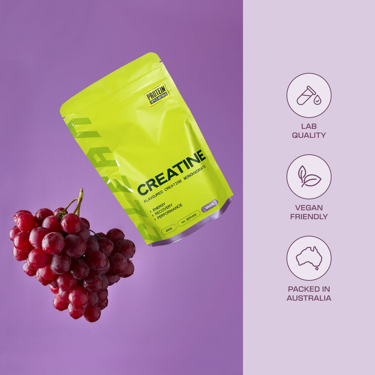 CREATINE - GRAPE Sports & Energy Drinks Protein Supplies Australia