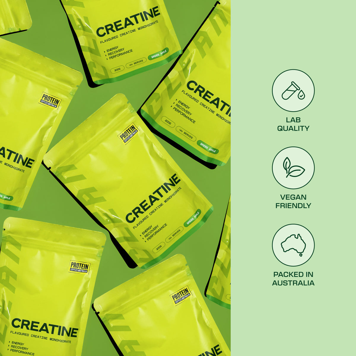 CREATINE - GREEN APPLE Sports & Energy Drinks Protein Supplies Australia