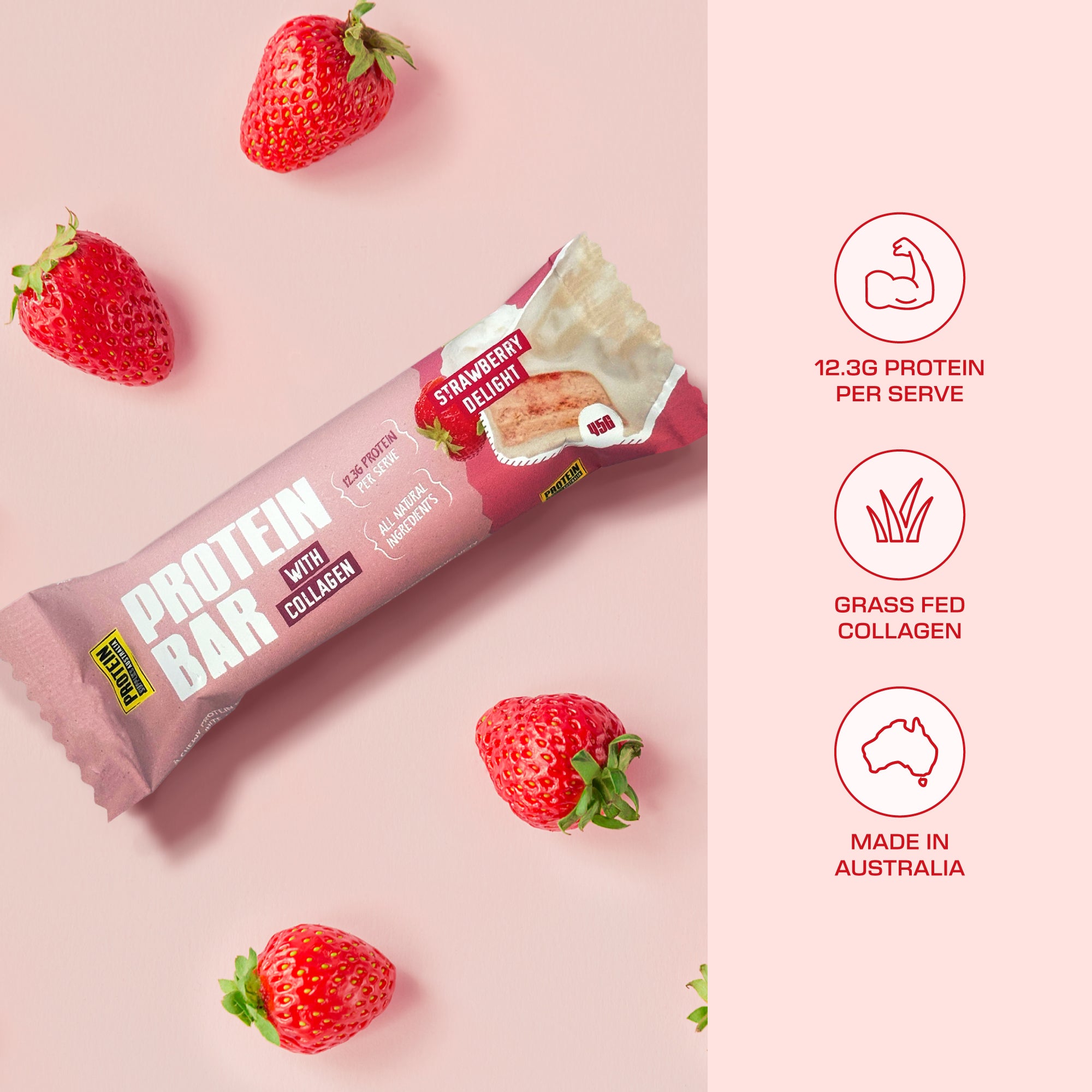 PROTEIN BAR - WHITE CHOC STRAWBERRY DELIGHT