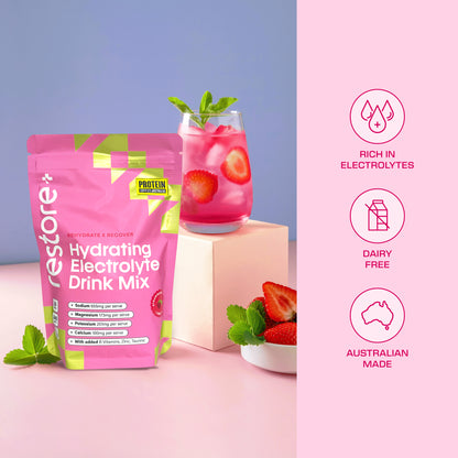 RESTORE HYDRATION - STRAWBERRY LIME Aminos Protein Supplies Australia