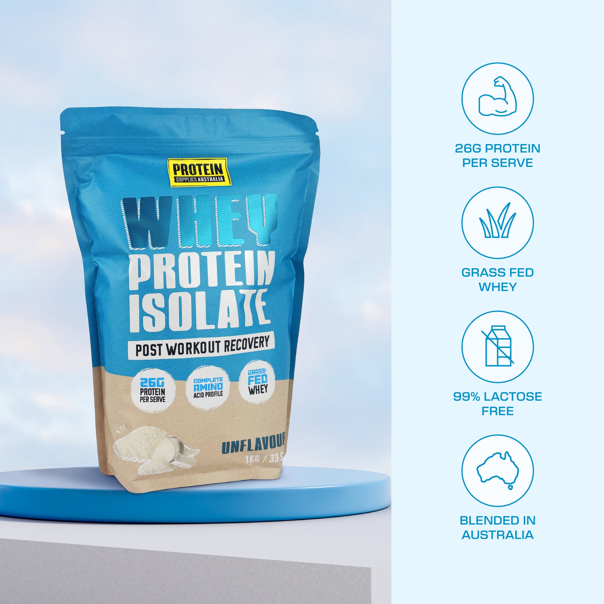 WHEY ISOLATE (WPI) - UNFLAVOURED Protein Protein Supplies Australia