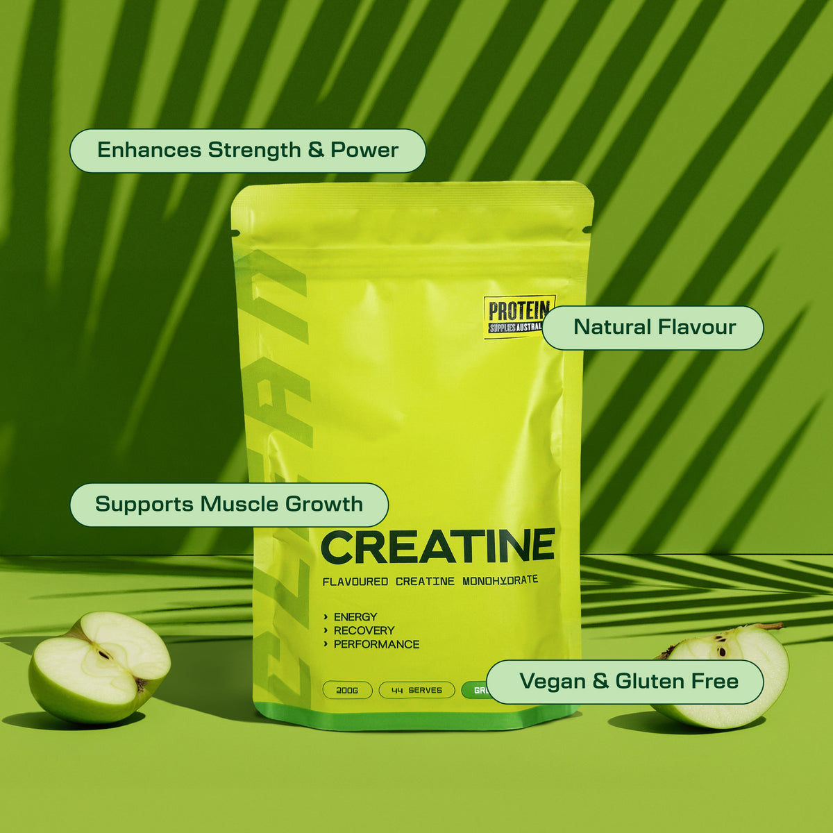 CREATINE - GREEN APPLE Sports & Energy Drinks Protein Supplies Australia
