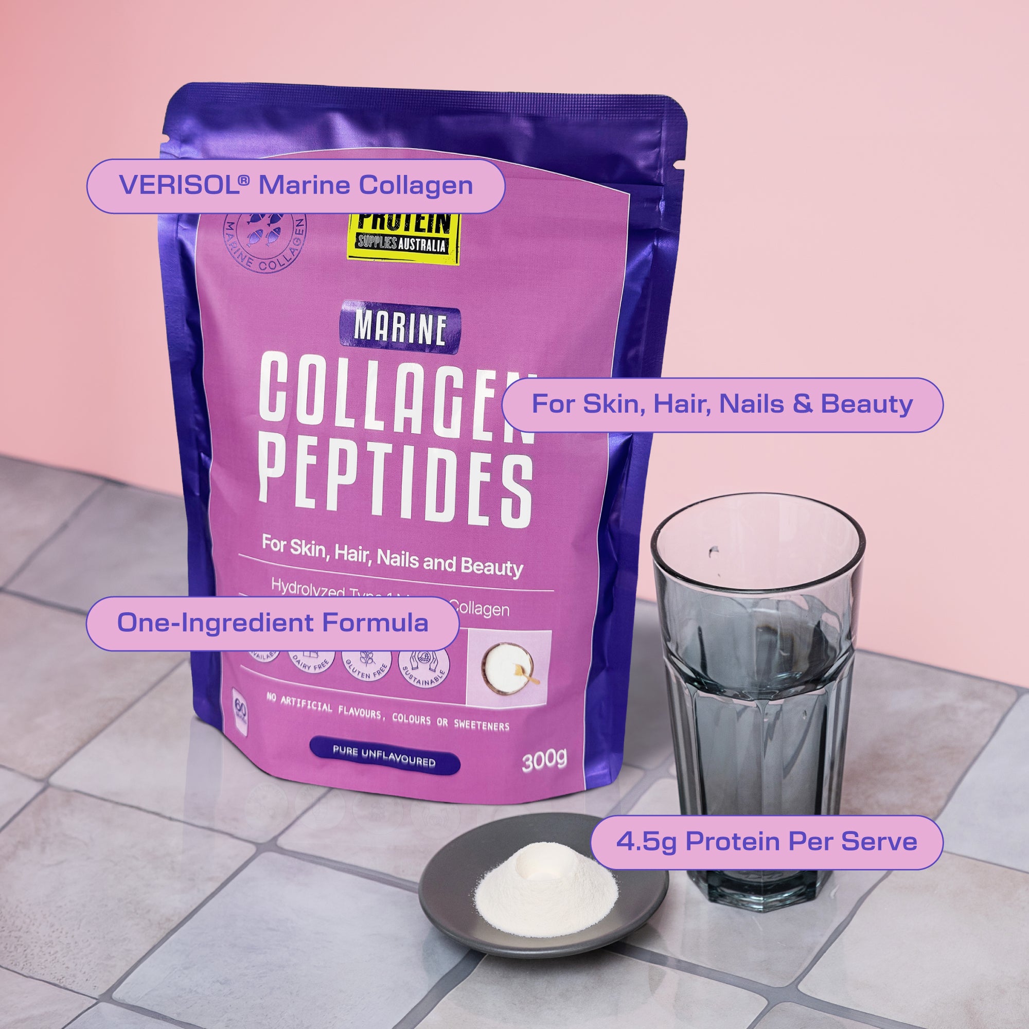 MARINE COLLAGEN PEPTIDES - UNFLAVOURED Protein Supplies Australia