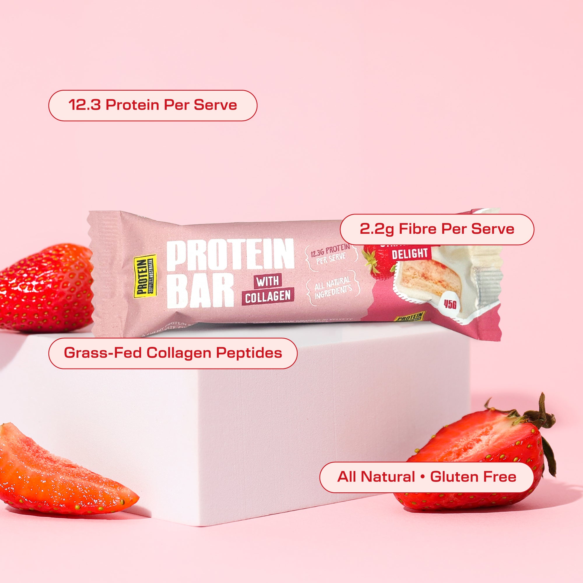 PROTEIN BAR - WHITE CHOC STRAWBERRY DELIGHT