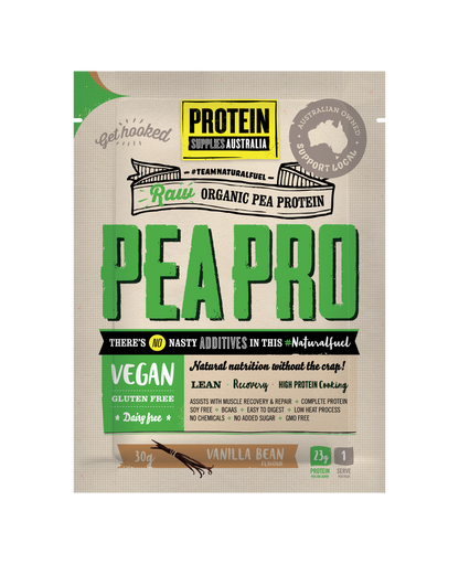 SAMPLE ORGANIC PEA PROTEIN ISOLATE - VANILLA Protein Protein Supplies Australia 30G Single Serve