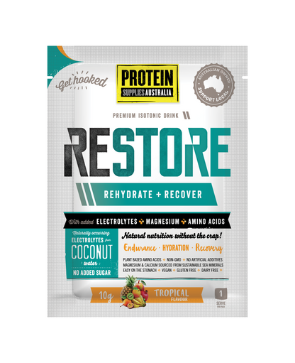 SAMPLE RESTORE HYDRATION - TROPICAL Sports & Energy Drinks Protein Supplies Australia