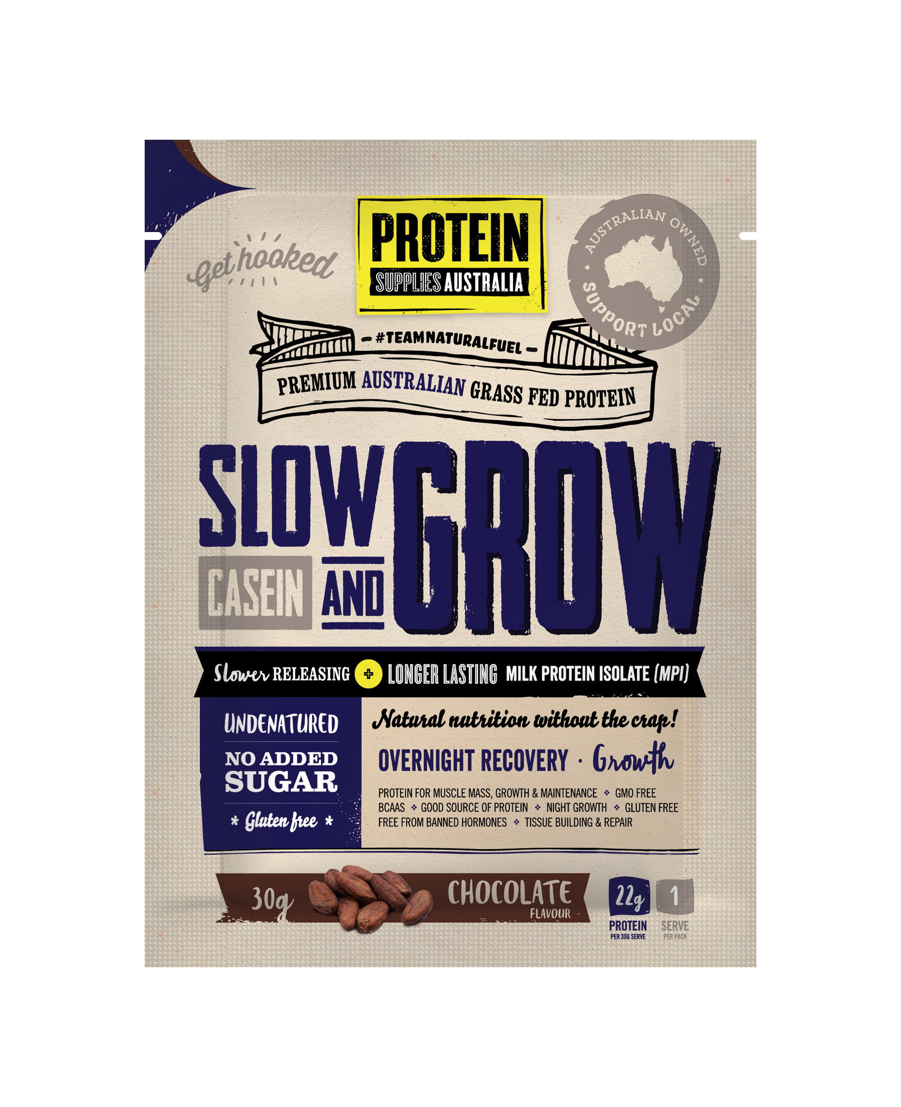 SAMPLE MICELLAR CASEIN PROTEIN - CHOCOLATE Sports & Energy Drinks Protein Supplies Australia 30G Single Serve