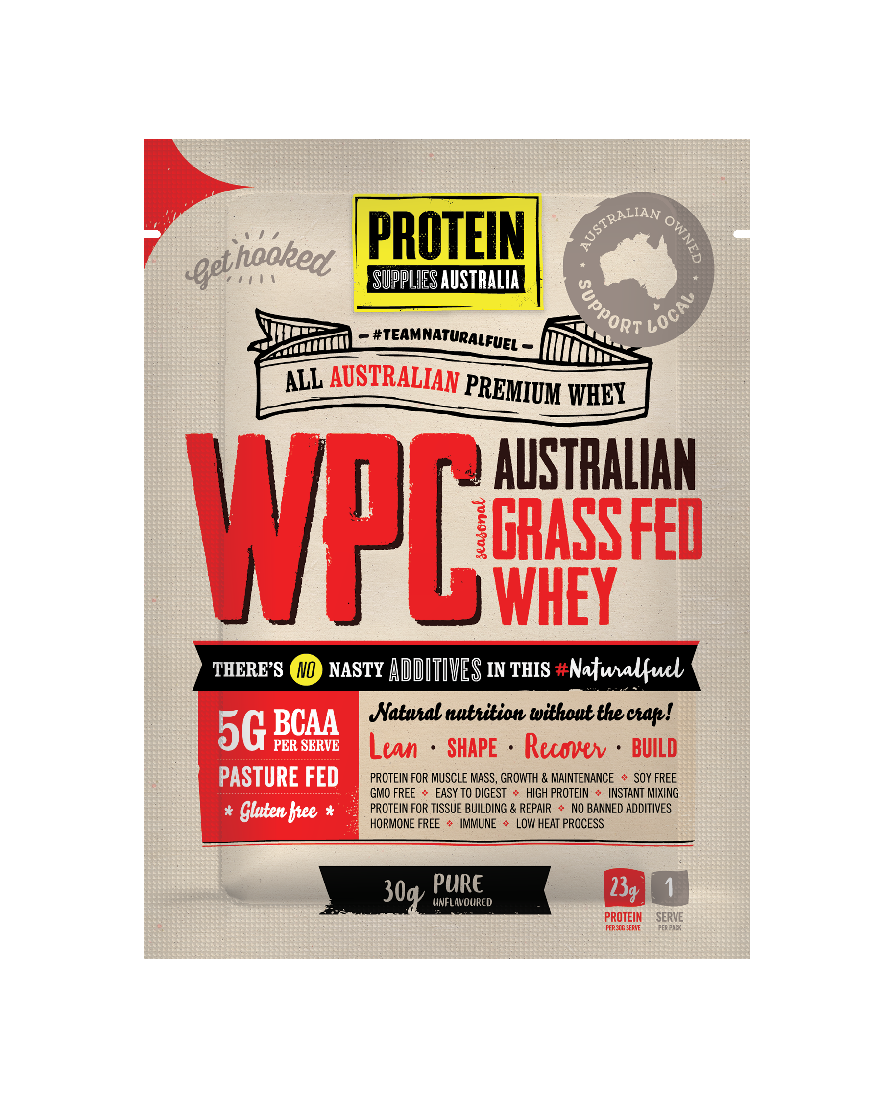 SAMPLE WHEY CONCENTRATE (WPC) - UNFLAVOURED Sports & Energy Drinks Protein Supplies Australia 30G Single Serve