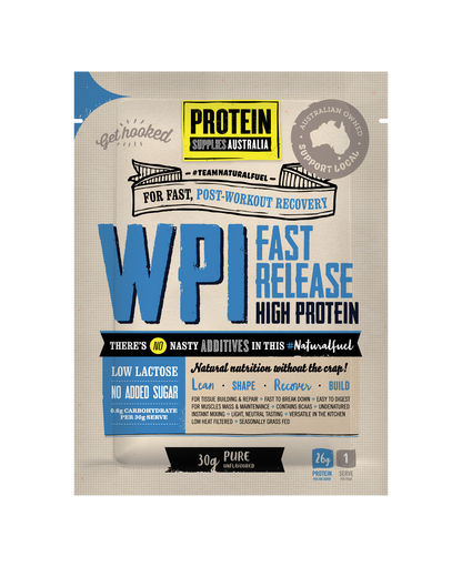 SAMPLE WHEY ISOLATE (WPI) - UNFLAVOURED Protein Protein Supplies Australia 30G Single Serve