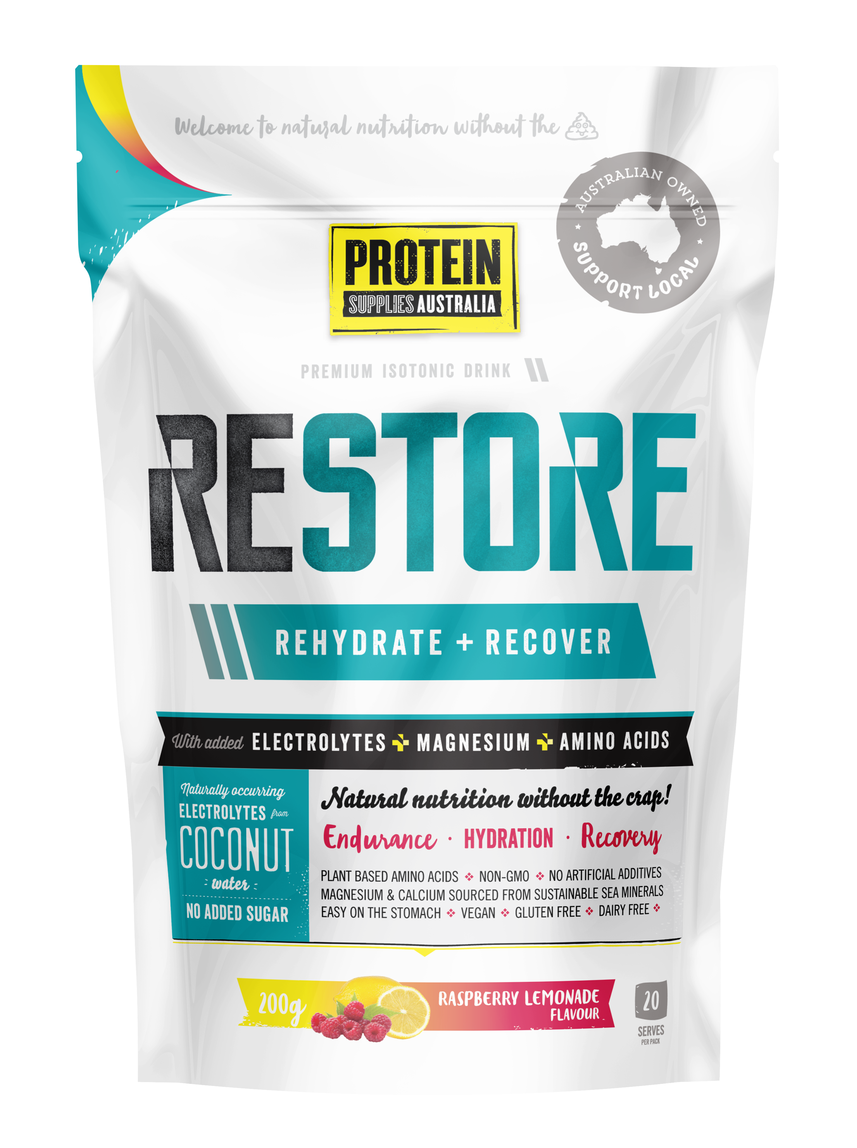 Restore Raspberry Lemonade - Protein Supplies Australia