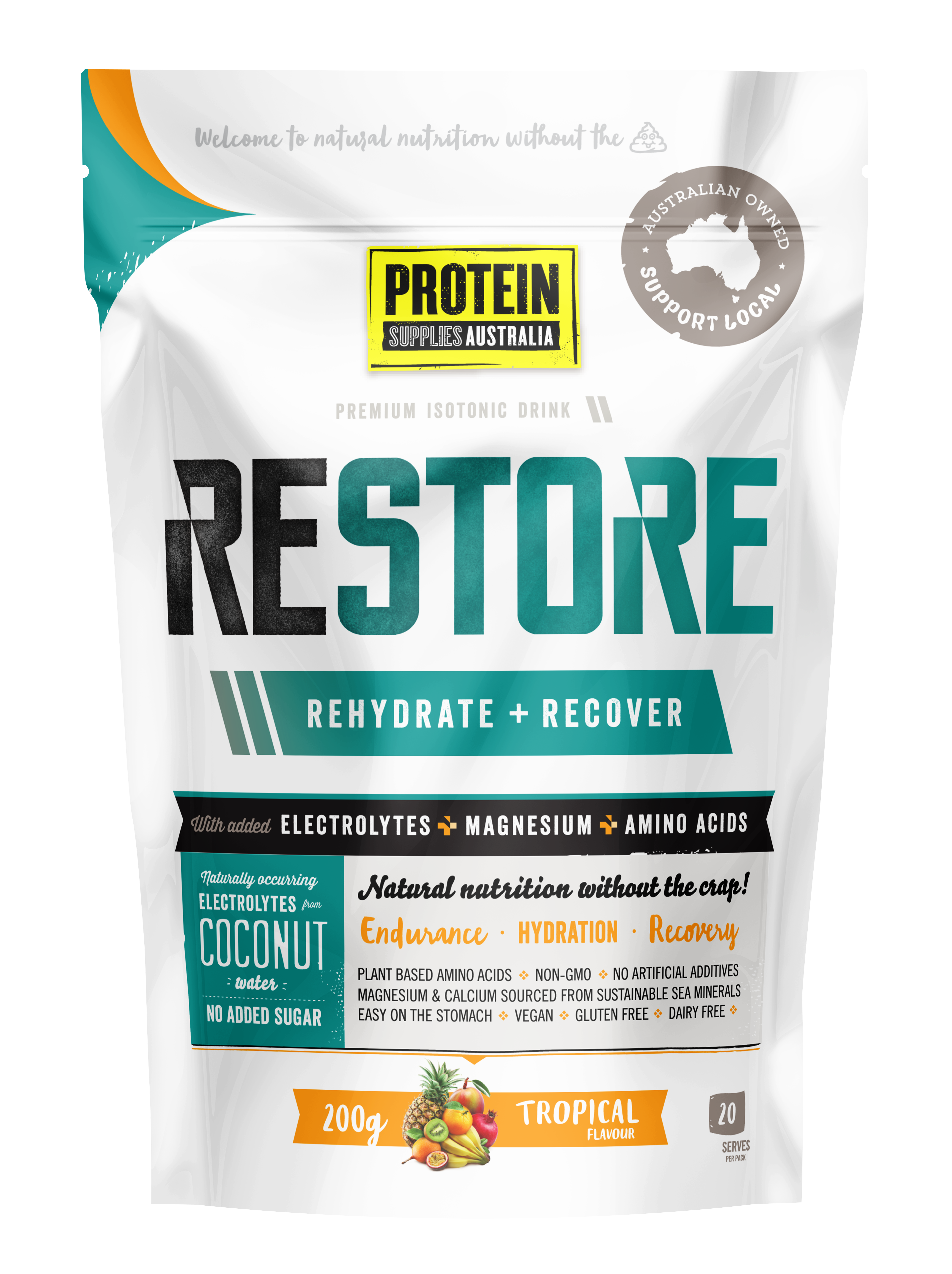 RESTORE HYDRATION - TROPICAL Sports & Energy Drinks Protein Supplies Australia 200G