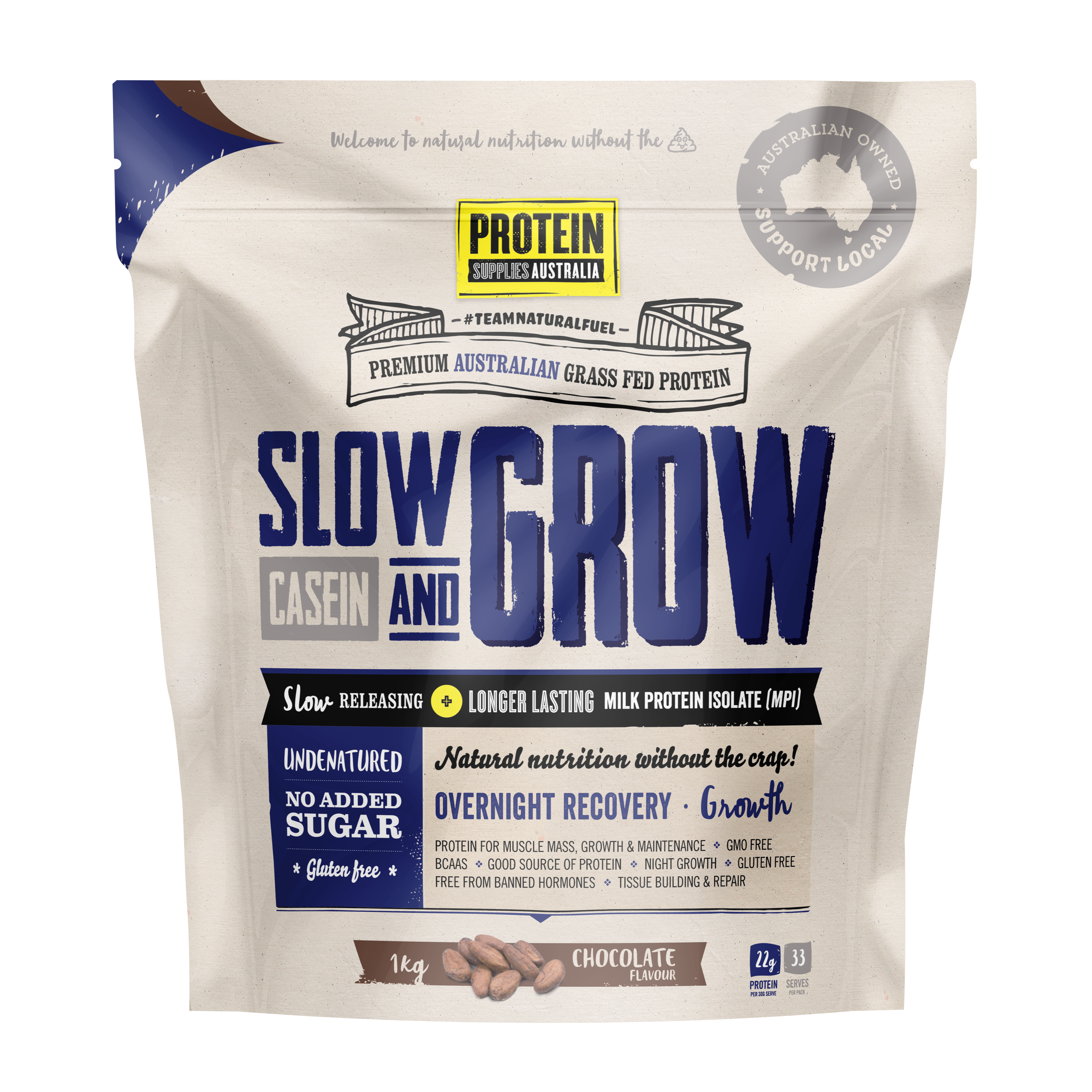 Slow & Grow Casein Chocolate - Protein Supplies Australia