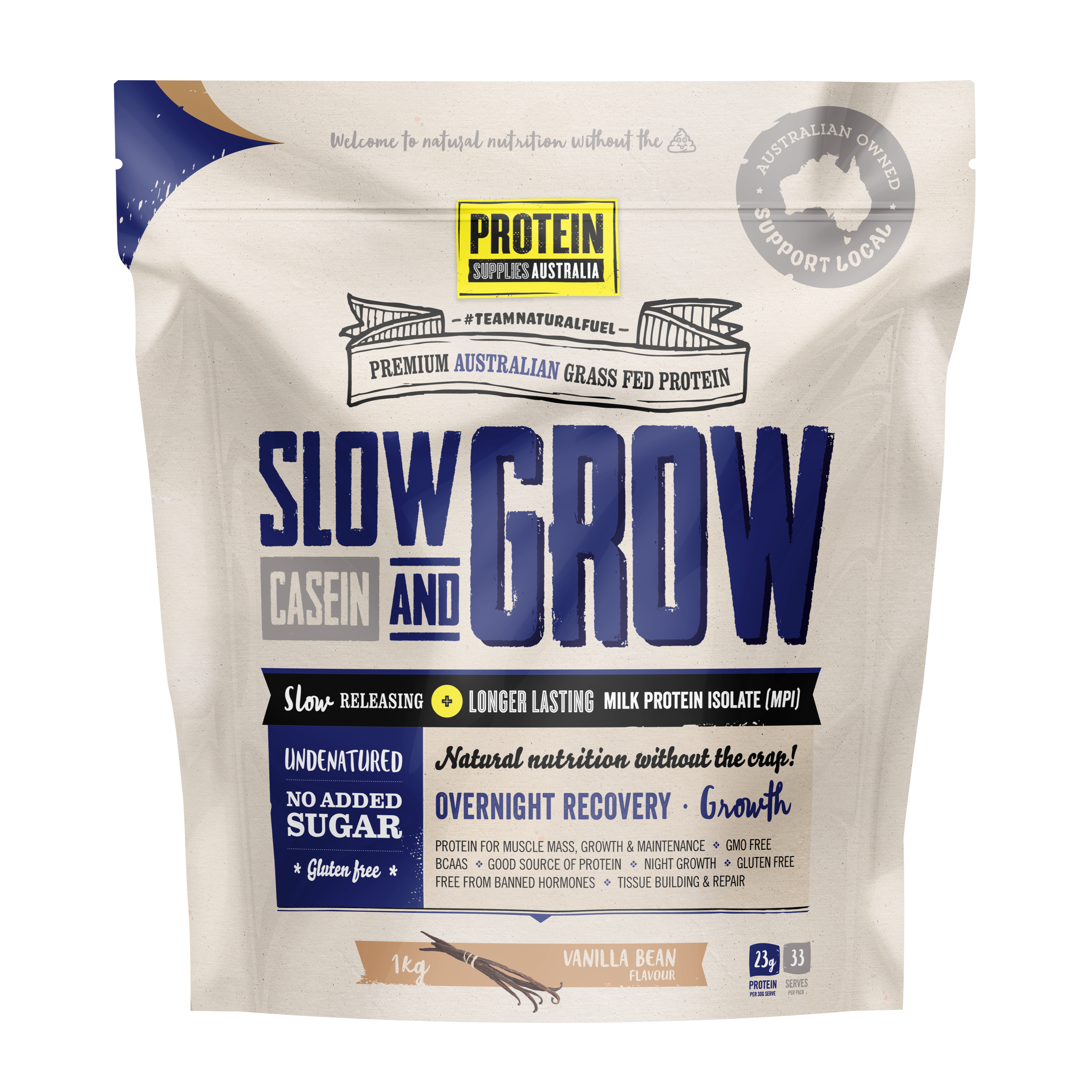 Slow & Grow Casein Vanilla - Protein Supplies Australia